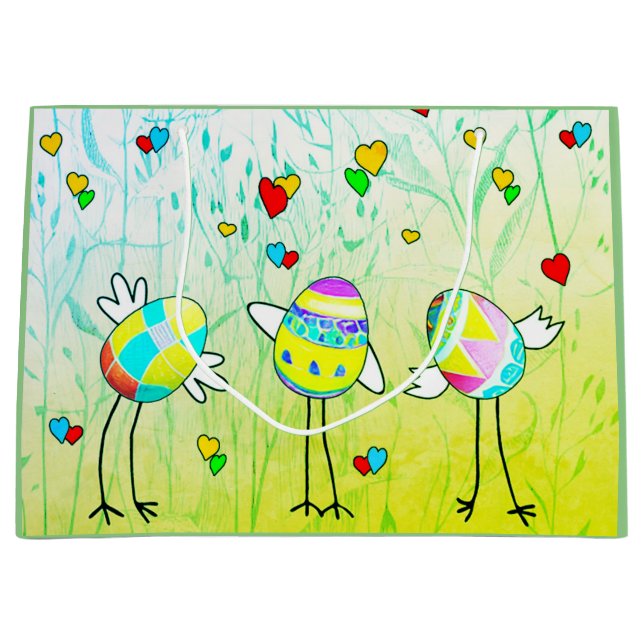 Sacola Para Presentes Grande Fröhliche Ostereier  (Frente)