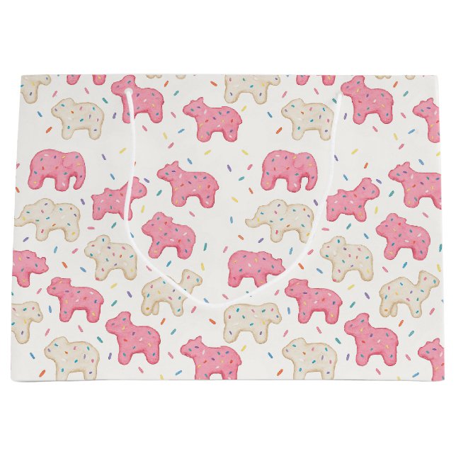 Sacola Para Presentes Grande Frosted Circus Animal Cookie (Frente)