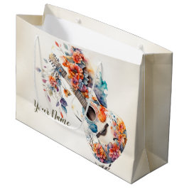 Sacola Para Presentes Grande Frotas Coloridas do Partido Instrumento Musical de