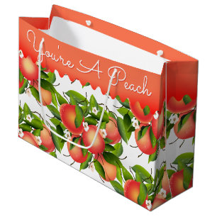 Sacola Para Presentes Grande Fruta de pêssego - Saco Botânico Grande Presente