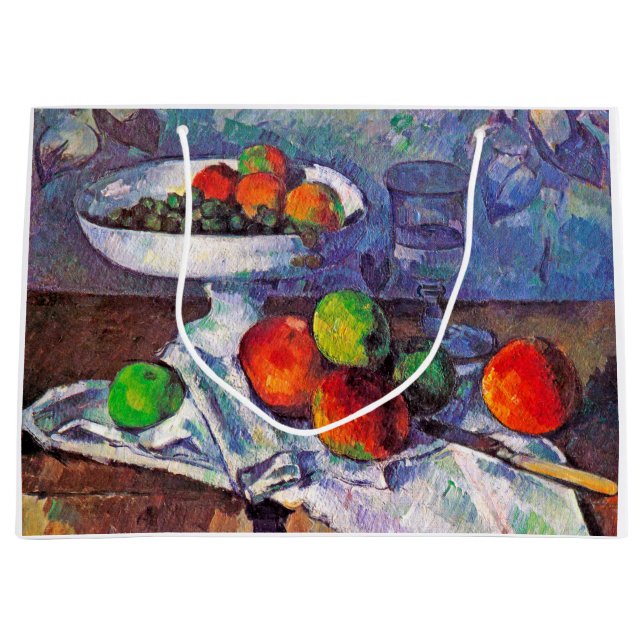 Sacola Para Presentes Grande Fruta, Vidro e Maçãs, Cezanne (Frente)