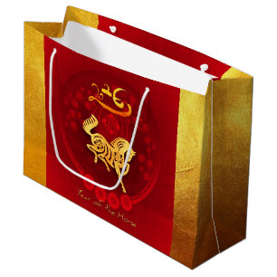 Sacola Para Presentes Grande FU Chinês Lanterna-Sorte Horse Ano Saudação LGB2