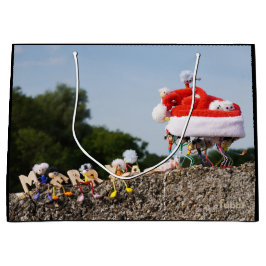 Sacola Para Presentes Grande Fubby met kerstmuts avontuur.