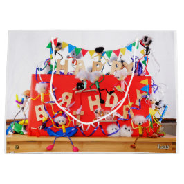 Sacola Para Presentes Grande Fubby's die feest vieren voor verjaardag.