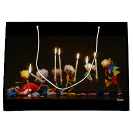 Sacola Para Presentes Grande Fubby's die feestelijk met kaarsjes lopen, grappig