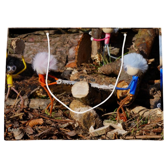 Sacola Para Presentes Grande Fubby's die hout zagen. (Frente)