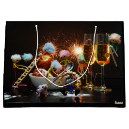 Sacola Para Presentes Grande Fubby's met Jaarwisseling bij feestdagen.