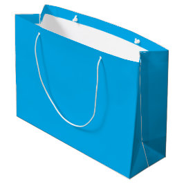Sacola Para Presentes Grande Fundo Azul Ciano Sólido | Estilo Minimalista de Ve
