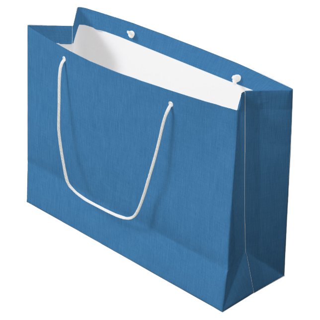 Sacola Para Presentes Grande Fundo azul simples e calmo com textura (Frente inclinada)