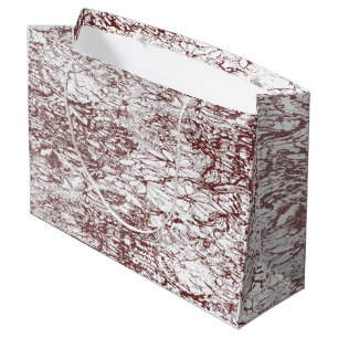 Sacola Para Presentes Grande fundo castanho e branco com textura áspera
