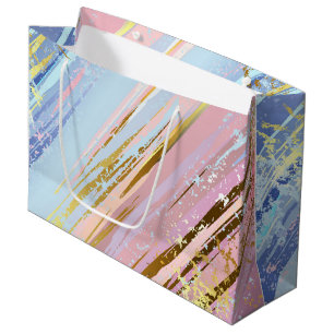 Sacola Para Presentes Grande Fundo Rosa Texturizado