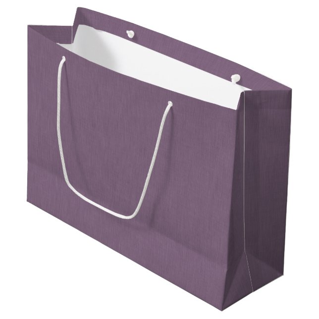 Sacola Para Presentes Grande Fundo roxo texturizado calmo e simples  (Frente inclinada)