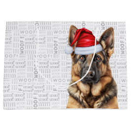 Sacola Para Presentes Grande Funny Christmas German Shepherd Dog Lover