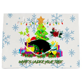 Sacola Para Presentes Grande Funny Christmas Pooping Dog