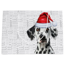 Sacola Para Presentes Grande Funny Dalmatian Christmas Dog Holiday