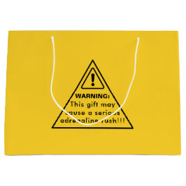 Sacola Para Presentes Grande Funny Party Yellow Caution Sign