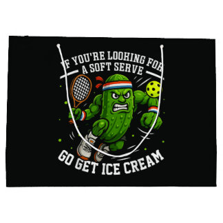 Sacola Para Presentes Grande Funny Pickle Playing Pickleball