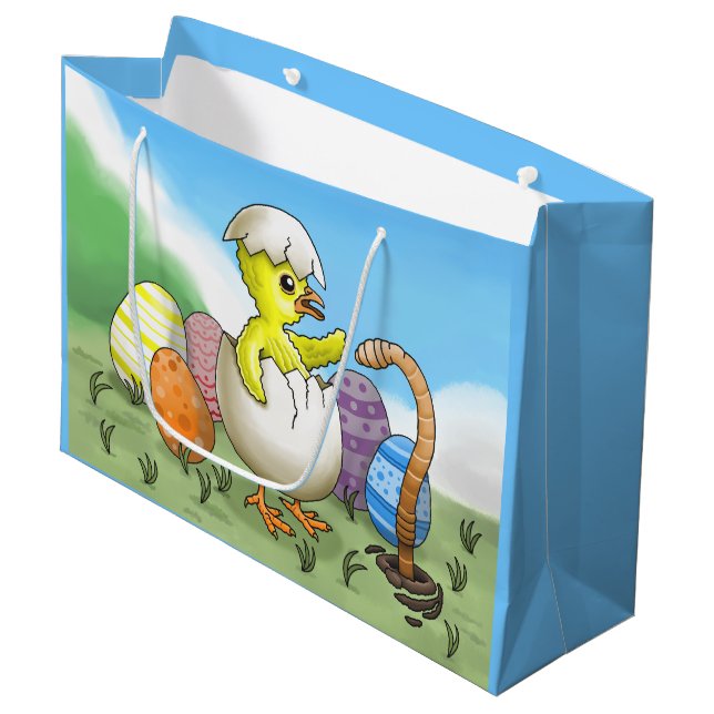 Sacola Para Presentes Grande Galinha páscoa (Frente inclinada)