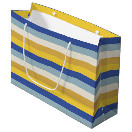 Sacola Para Presentes Grande Gamas de ouro amarelo-azul moderno Hanukkah