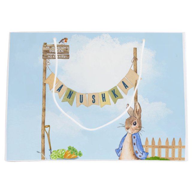 Sacola Para Presentes Grande Gardening Peter the Rabbit (Frente)