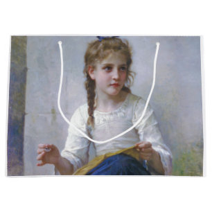 Sacola Para Presentes Grande Garota costurando, Bouguereau