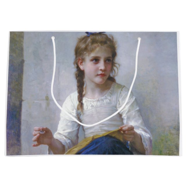 Sacola Para Presentes Grande Garota costurando, Bouguereau (Frente)
