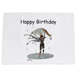 Sacola Para Presentes Grande Garoto Chuva Fada Com Saco De Presente Folha