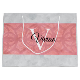 Sacola Para Presentes Grande Gatique Cor De Água, Rosa, E Cinzas, De Cor Rosa,