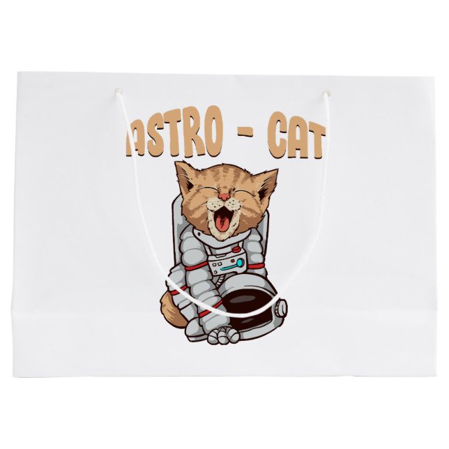 Sacola Para Presentes Grande Gato Astro (Verso)