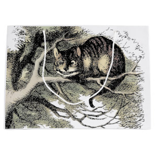 Sacola Para Presentes Grande Gato de Cheshire Alice no País das Maravilhas Clás