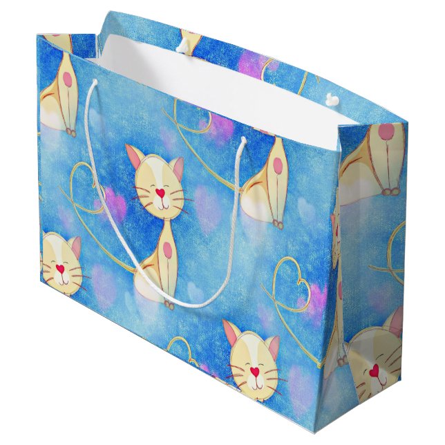 Sacola Para Presentes Grande Gato de Sonho (Verso inclinado)