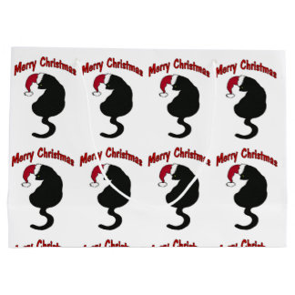 Sacola Para Presentes Grande Gato do Feliz Natal