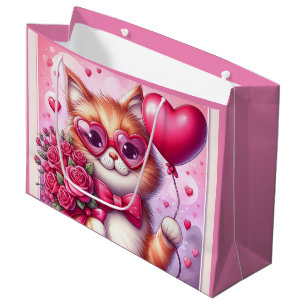 Sacola Para Presentes Grande Gato/gatinho Dia de os namorados