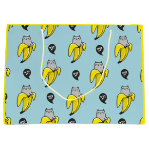 Sacola Para Presentes Grande Gato na banana