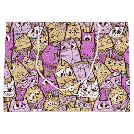 Sacola Para Presentes Grande Gatos Brincadinhos