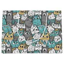 Sacola Para Presentes Grande Gatos Brincadinhos