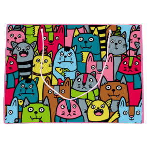 Sacola Para Presentes Grande Gatos e gatinhos