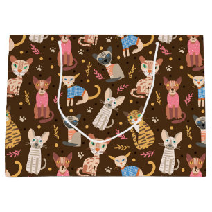 Sacola Para Presentes Grande Gatos Engraçados Gatos-Presente
