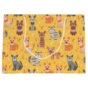 Sacola Para Presentes Grande Gatos Engraçados Gatos-Presente
