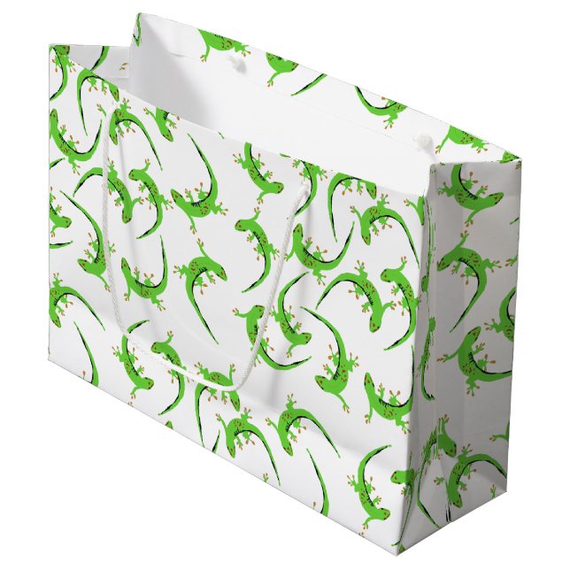Sacola Para Presentes Grande Gecko Lizard Reptile Pattern (Frente inclinada)
