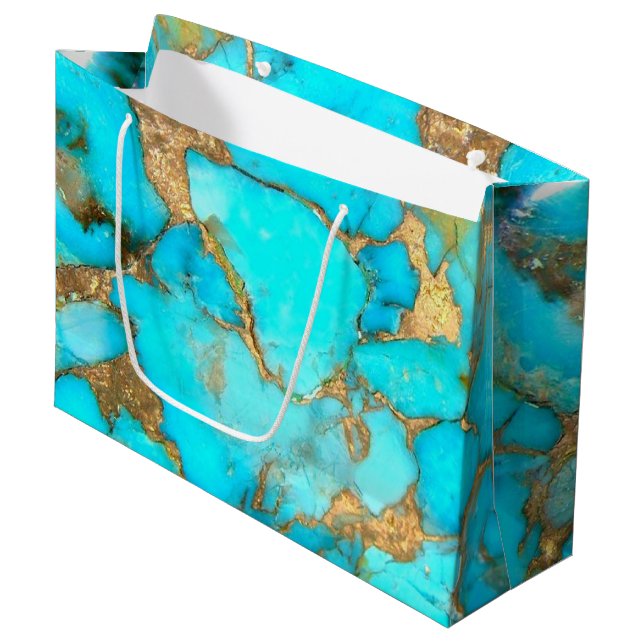 Sacola Para Presentes Grande gemstone Gift Bag turquesa (Frente inclinada)