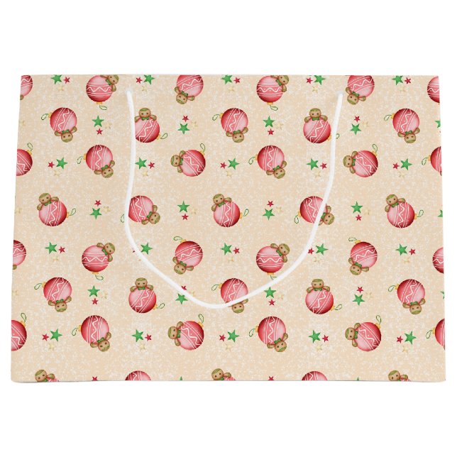 Sacola Para Presentes Grande Gengibre de Natal para Crianças Bonitas Cookie (Frente)