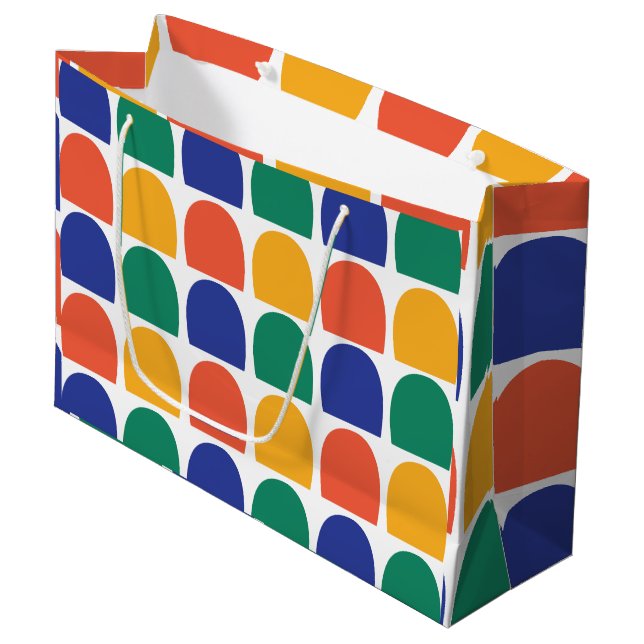 Sacola Para Presentes Grande Geométrico a meio círculo colorida (Frente inclinada)