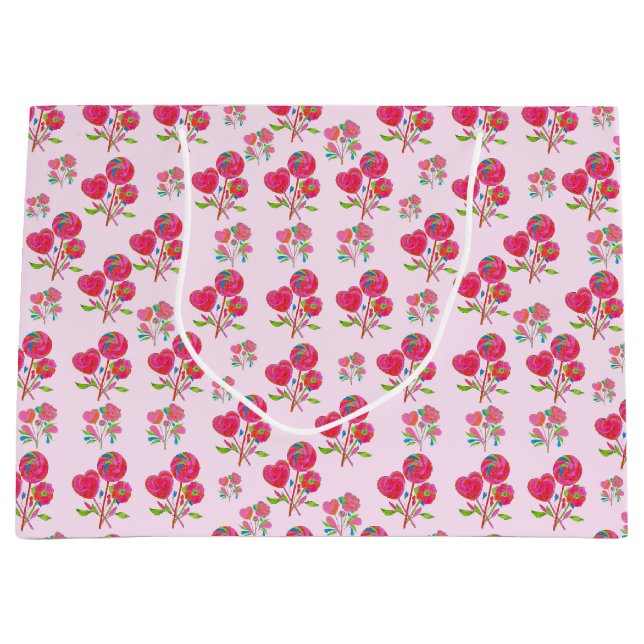 Sacola Para Presentes Grande Gift Bag Pink (Frente)