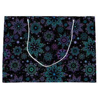 Sacola Para Presentes Grande Gift bag "Snowflakes"