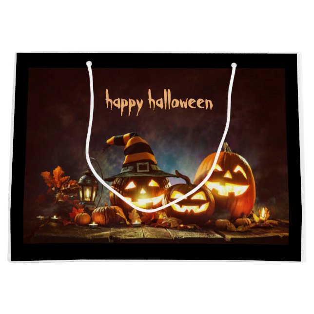 Sacola Para Presentes Grande Gift Bags Happy Halloween (Frente)