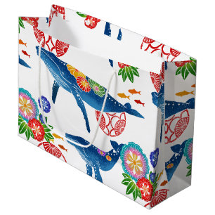 Sacola Para Presentes Grande giftbag okinawan da arte do teste padrão do estil