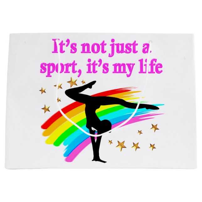 SACOLA PARA PRESENTES GRANDE GINÁSTICA É MINHA VIDA (Frente)