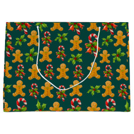 Sacola Para Presentes Grande Gingerbird Man Design