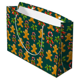 Sacola Para Presentes Grande Gingerbird Man Design